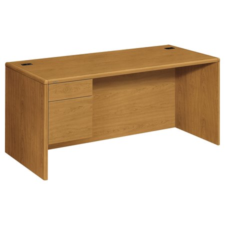 HON Pedestal Desk, 30 in D, 66" W, 29.5" H, Harvest, Woodgrain Laminate H10784L.CC